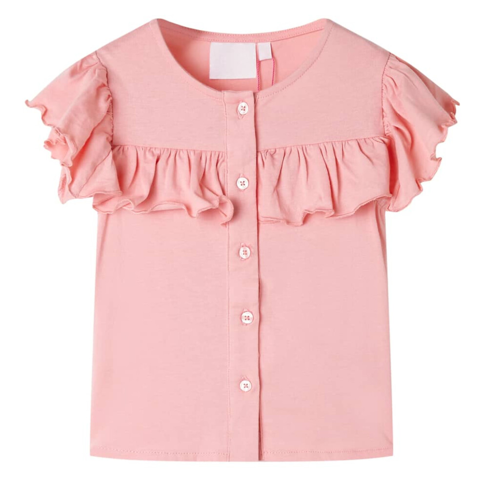 Vidaxl (Pink, 92 (1.5-2Y)) Kids' T-Shirt Short Sleeves Tee Children T Shirt Toddler Top Medium Pink 104