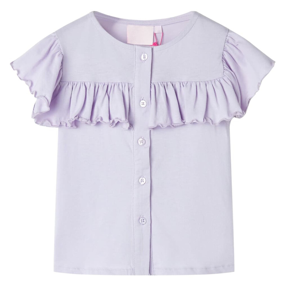 Vidaxl (Lila, 116 (5-6Y)) Kids' T-Shirt Short Sleeves Tee Children T Shirt Toddler Top Medium 104 Pink