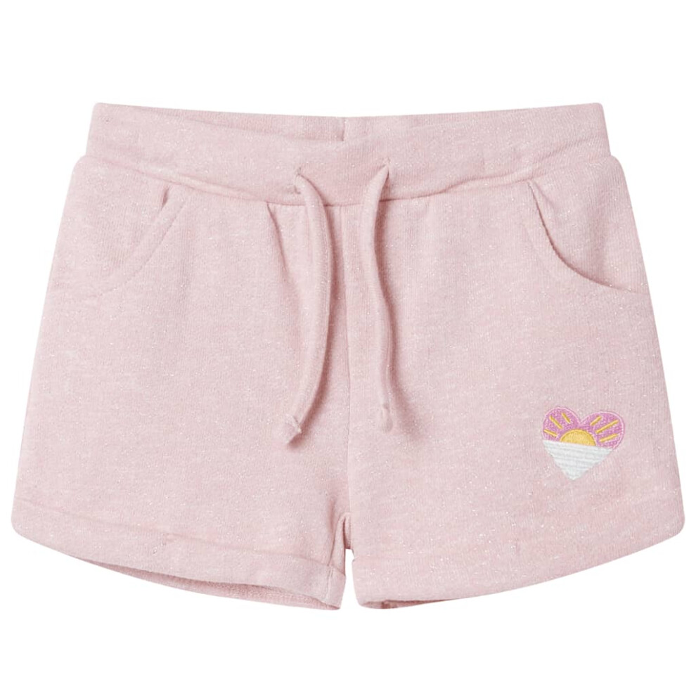 (pink, 116 (5-6y)) Kids' Shorts with Drawstring Children's Pants Kids Elasticated Waist Shorts