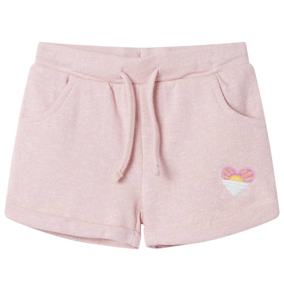 Vidaxl (, 128 (7-8Y)) Kids' Shorts With Drawstring Children's Pants Kids Elasticated Waist Shorts Pink