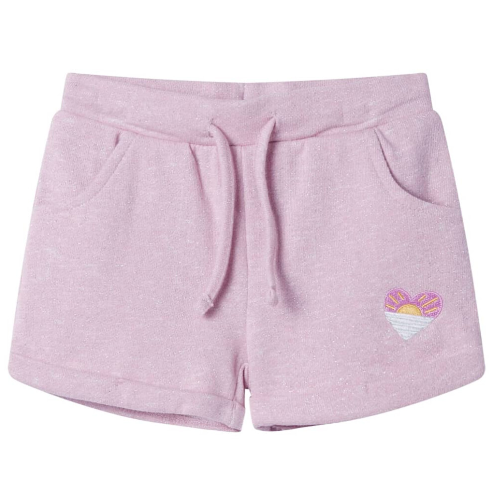 (lila, 104 (3-4y)) Kids' Shorts with Drawstring Children's Pants Kids Elasticated Waist Shorts