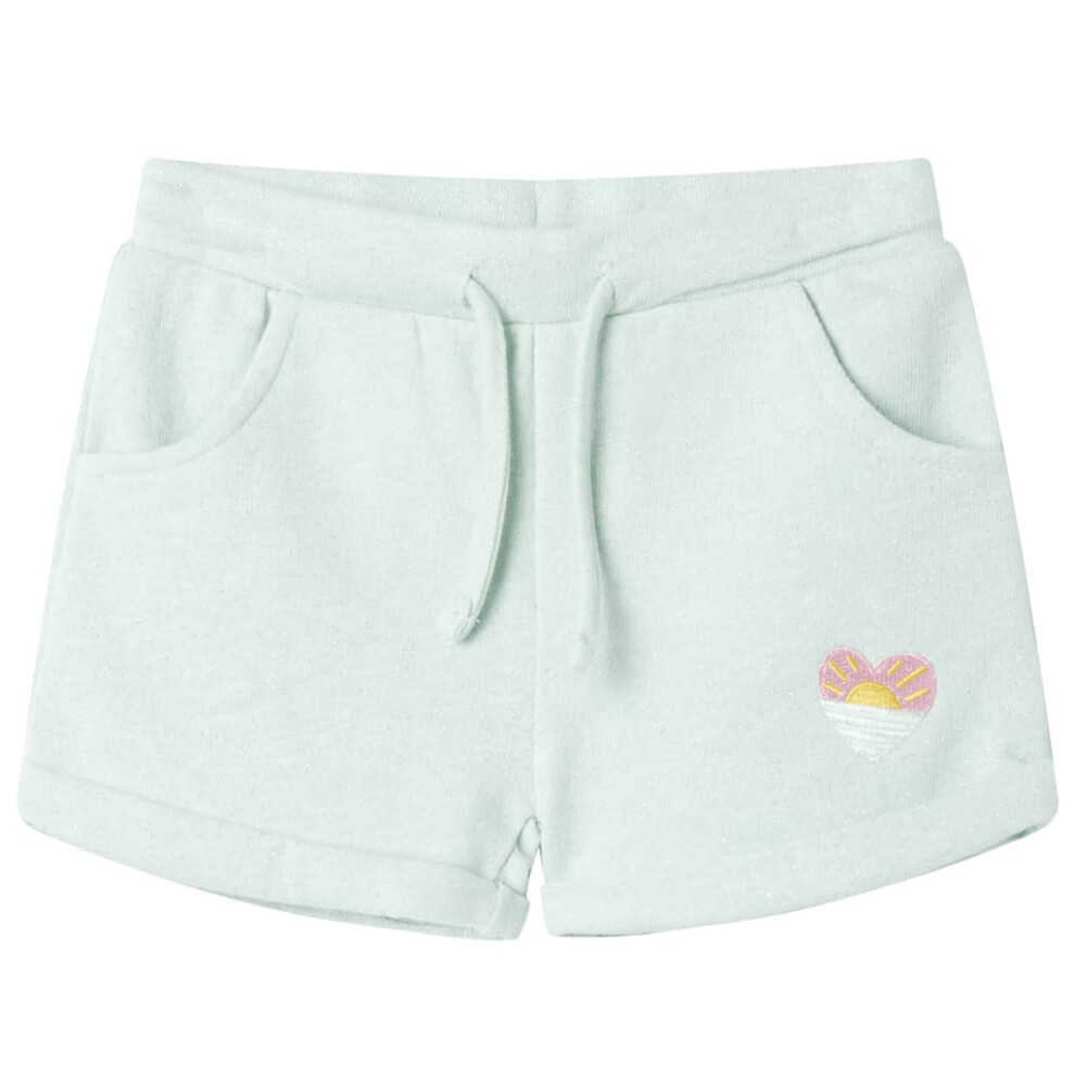 New Vidaxl Girls (Mint, 116 (5-6Y)) Kids' Shorts With Drawstring Children's Pants Kids Elasticated Waist Shorts