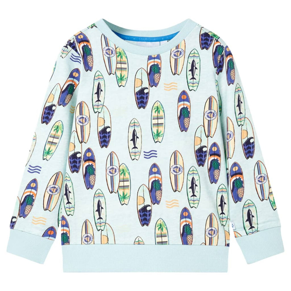 (104 (3-4y)) Kids' Sweatshirt Children's Long Sleeves Pullover Kids' Top Soft Blue Melange