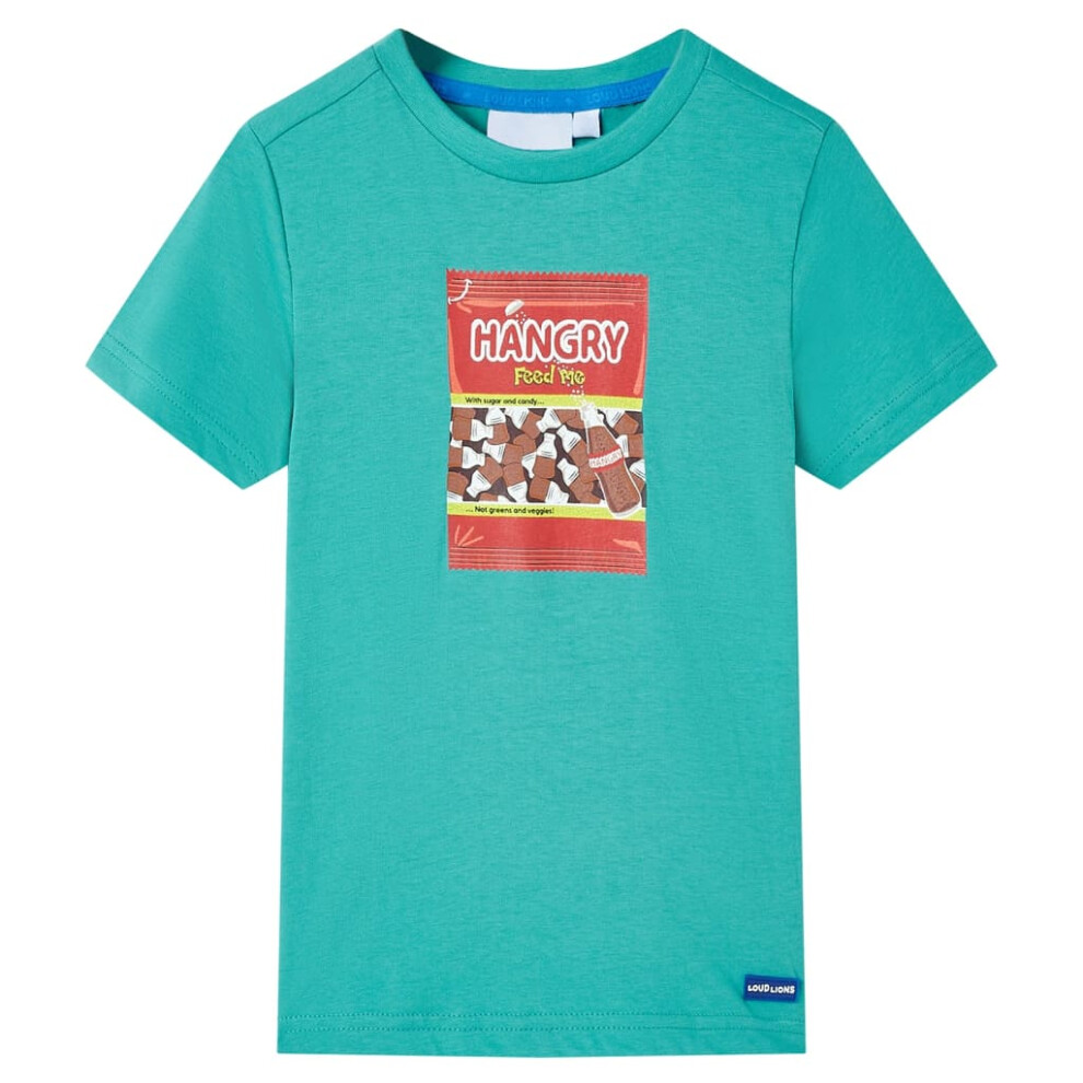 (92 (1.5-2y)) Kids' T-shirt with Short Sleeves Tee Toddler Children T Shirt Top Dark Mint