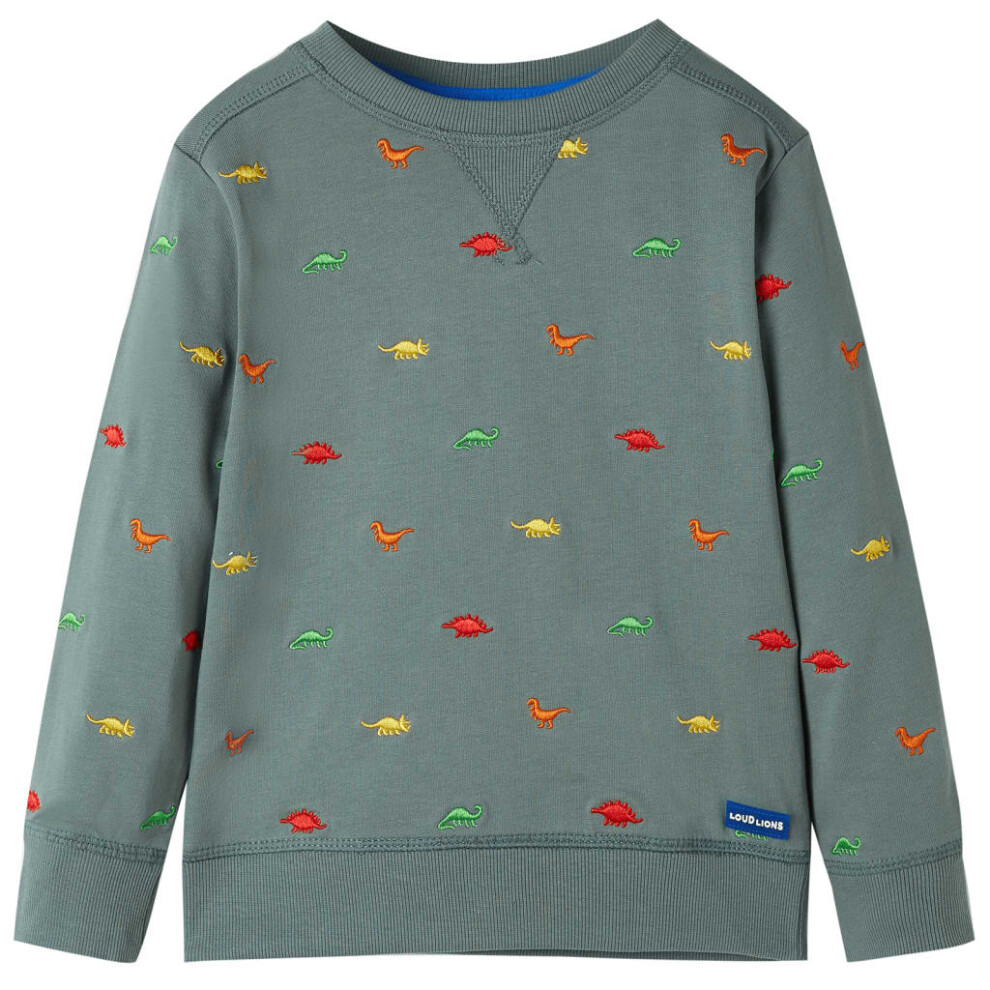 Vidaxl (128 (7-8Y)) Kids' Sweatshirt Children Long Sleeves Toddler Pullover Kids' Clothes Khaki Green