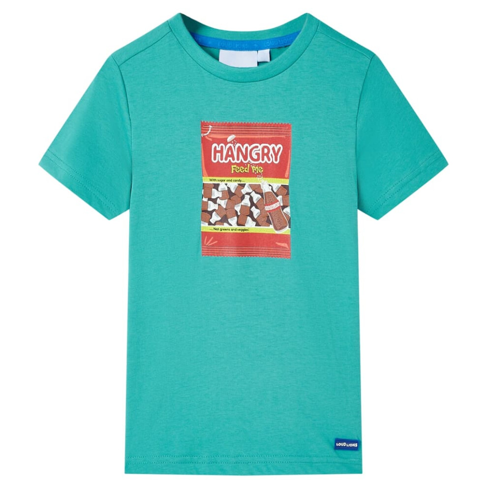 (116 (5-6y)) Kids' T-shirt with Short Sleeves Tee Toddler Children T Shirt Top Dark Mint