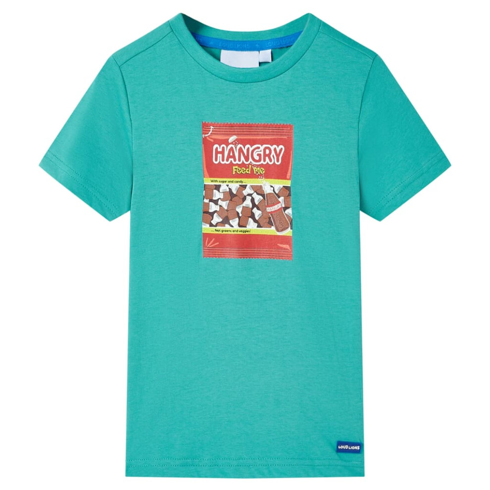 (140 (9-10y)) Kids' T-shirt with Short Sleeves Tee Toddler Children T Shirt Top Dark Mint