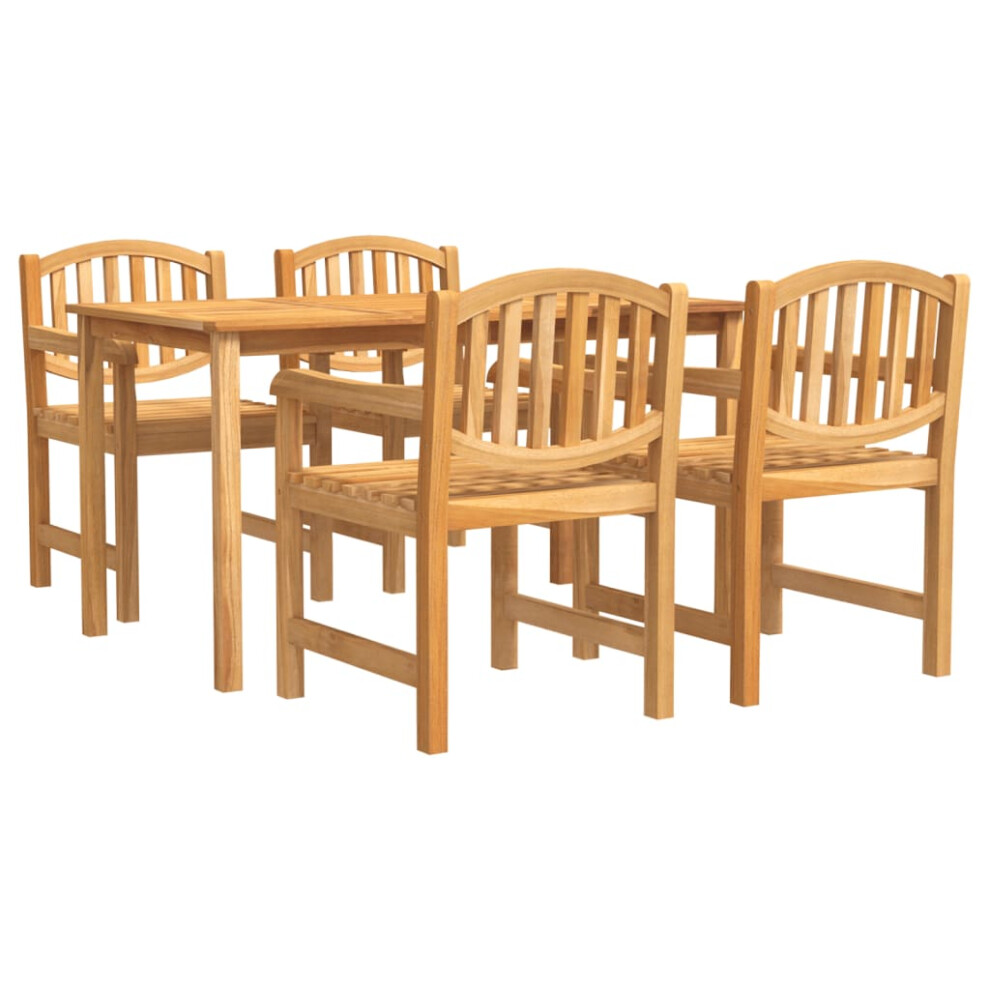 (4x chair + table, 140 cm table length) vidaXL Garden Dining Set Outdoor Table and Chairs 4 Piece Solid Wood Teak