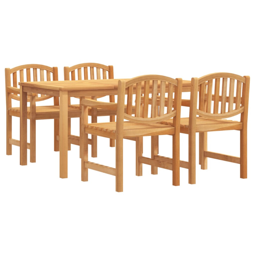 (4x chair + table, 150 cm table length) vidaXL Garden Dining Set Outdoor Table and Chairs 4 Piece Solid Wood Teak