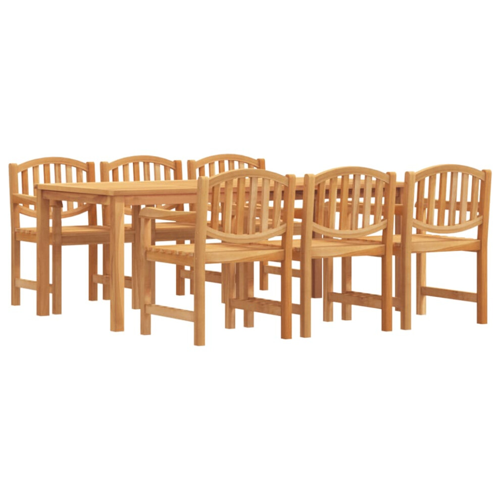 (6x chair + table, 200 cm table length) vidaXL Garden Dining Set Outdoor Table and Chairs 4 Piece Solid Wood Teak