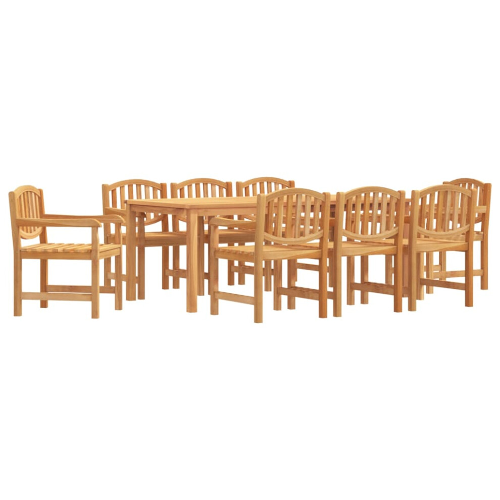 (8x chair + table, 200 cm table length) vidaXL Garden Dining Set Outdoor Table and Chairs 4 Piece Solid Wood Teak