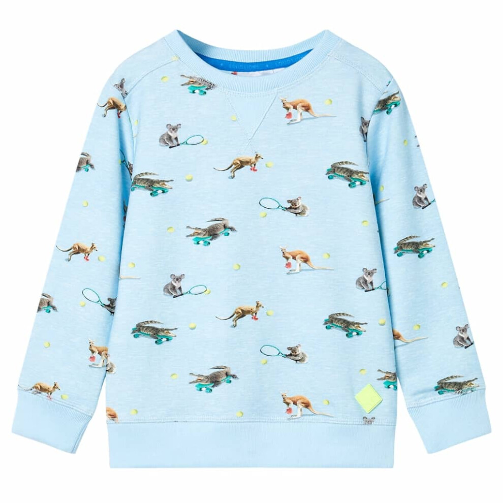New Vidaxl Boys (104 (3-4Y)) Kids' Sweatshirt Children Long Sleeves Pullover Kids' Top Light Melange Blue