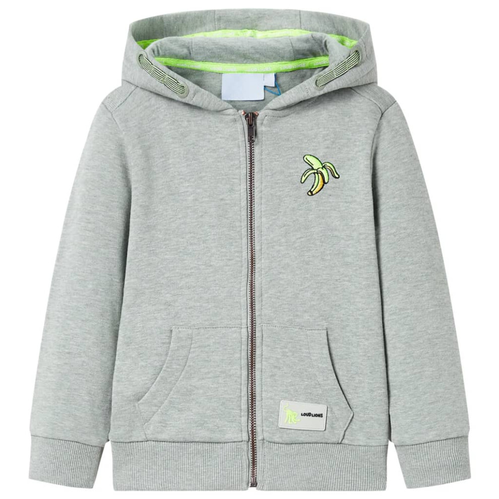 (khaki, 116 (5-6y)) Kids' Hooded Sweatshirt with Zip Toddler Kid Children's Zip up Hoodie Jacket