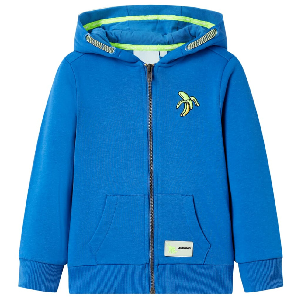 (blue, 92 (1.5-2y)) Kids' Hooded Sweatshirt with Zip Toddler Kid Children's Zip up Hoodie Jacket