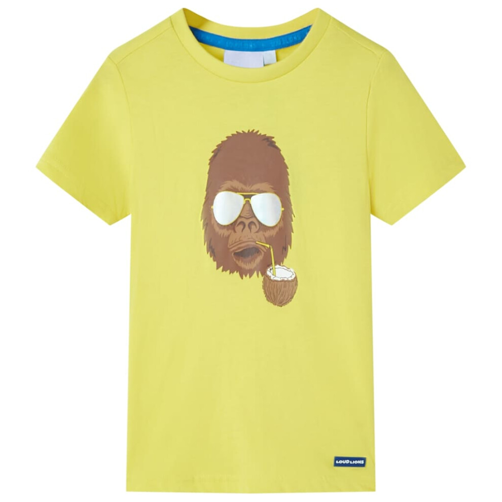 Vidaxl (, 140 (9-10Y)) Kids' T-Shirt With Short Sleeves Tee Toddler Children's T Shirt Clothes Top Yellow
