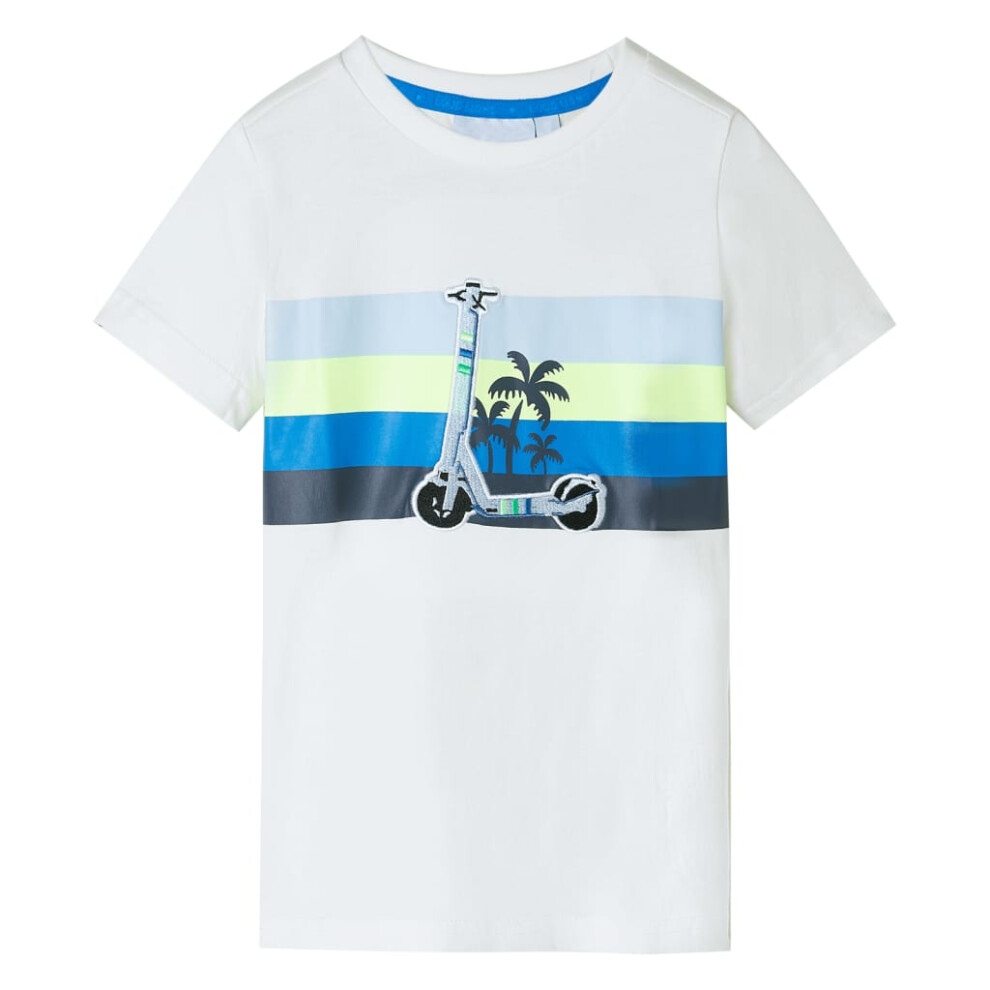 (ecru, 92 (1.5-2y)) Kids' T-shirt Short Sleeves Children's T Shirt Tee Toddler Top Scooter Design