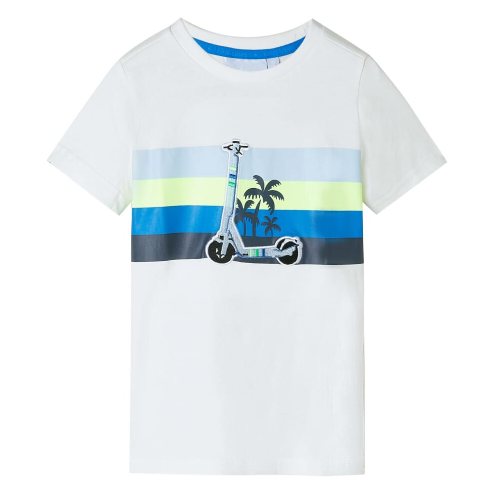 (ecru, 140 (9-10y)) Kids' T-shirt Short Sleeves Children's T Shirt Tee Toddler Top Scooter Design