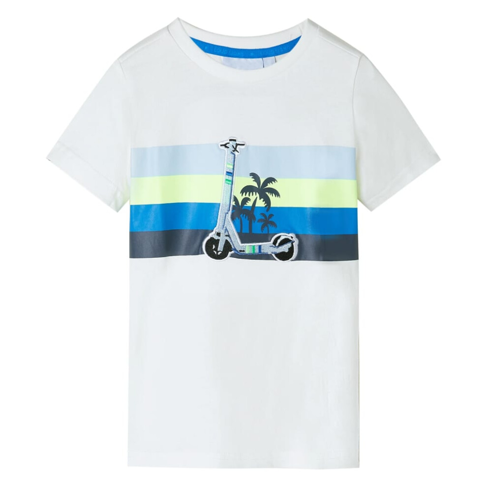 (ecru, 104 (3-4y)) Kids' T-shirt Short Sleeves Children's T Shirt Tee Toddler Top Scooter Design