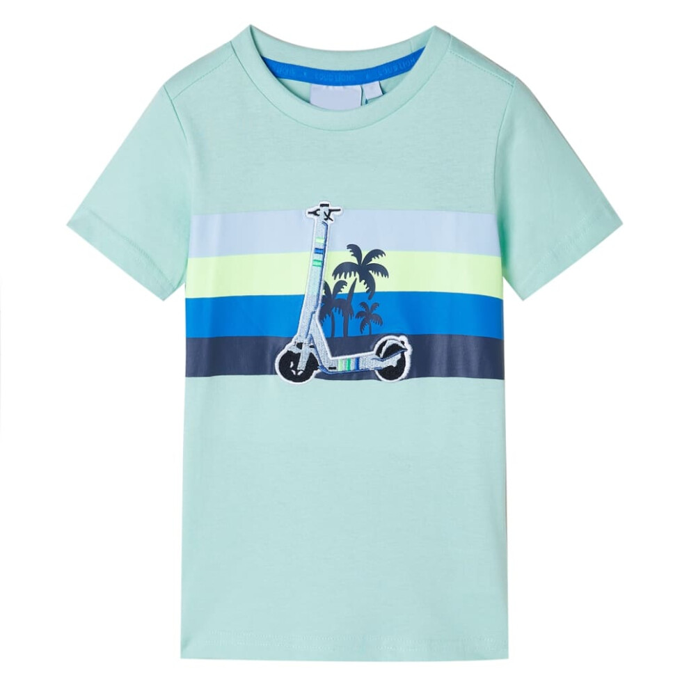 Vidaxl (Mint, 140 (9-10Y)) Kids' T-Shirt Short Sleeves Children's T Shirt Tee Toddler Top Scooter Design Not,Specified