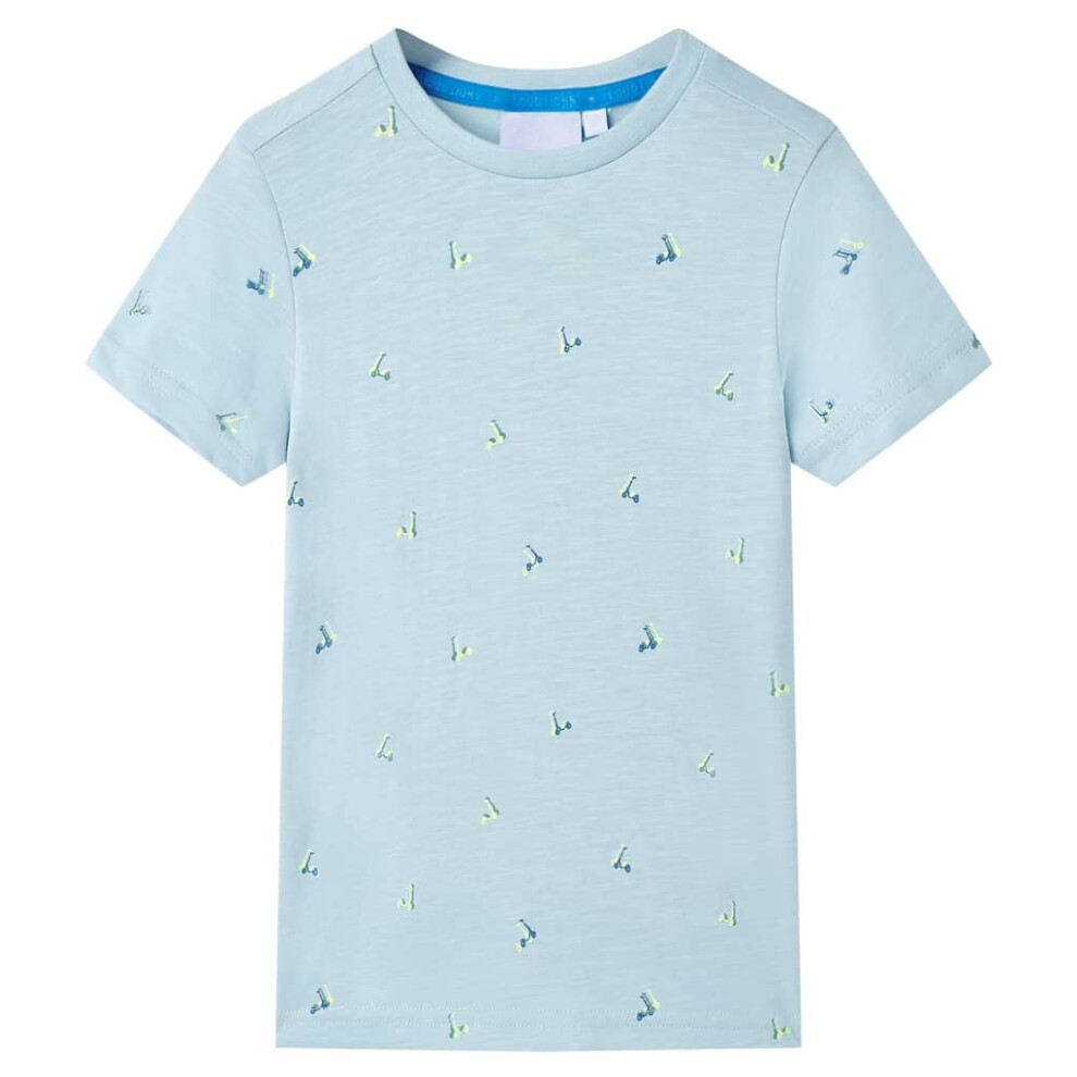 (light blue, 92 (1.5-2y)) Kids' T-shirt Short Sleeves Toddler Children's School Shirt Kids' Top Tee