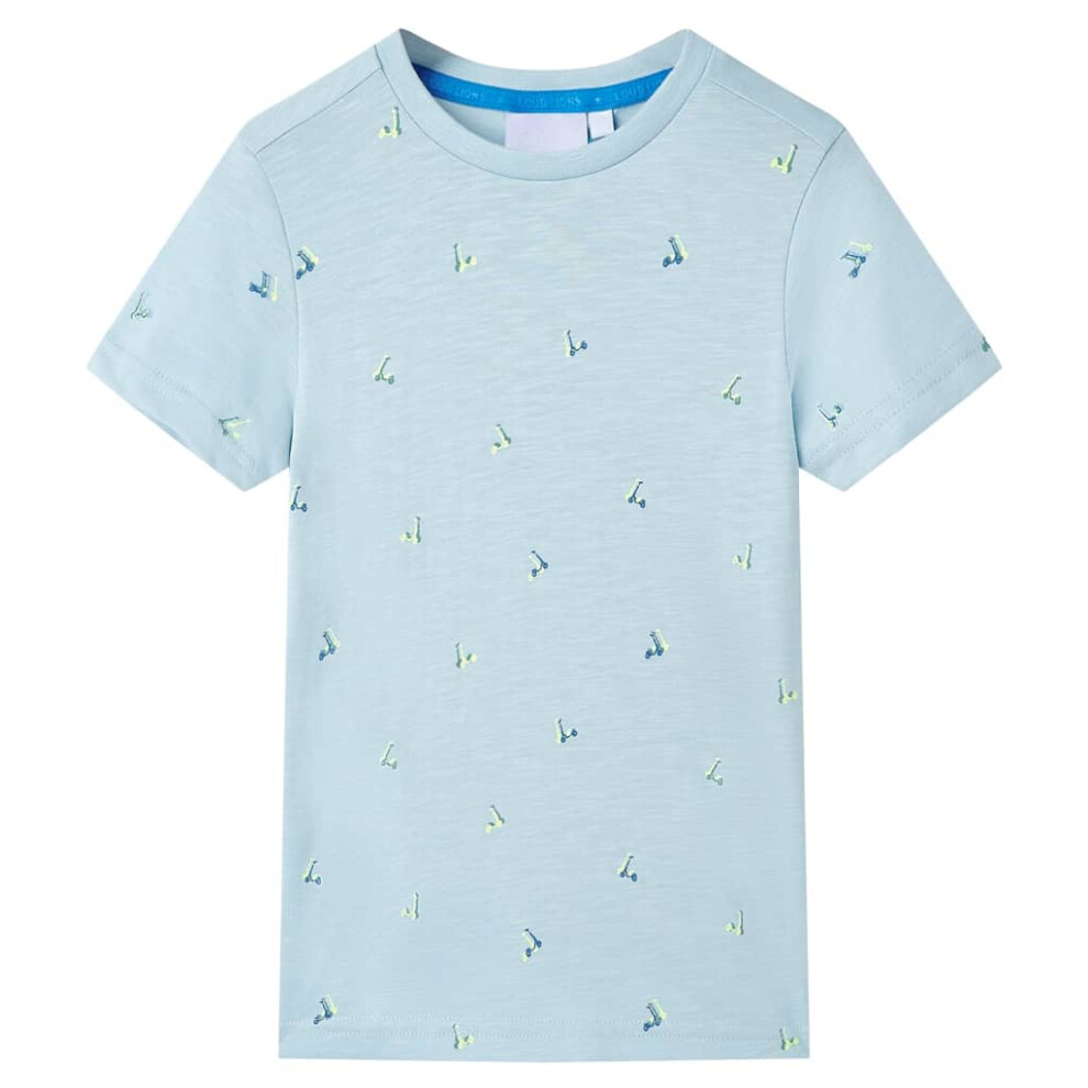 (light blue, 140 (9-10y)) Kids' T-shirt Short Sleeves Toddler Children's School Shirt Kids' Top Tee