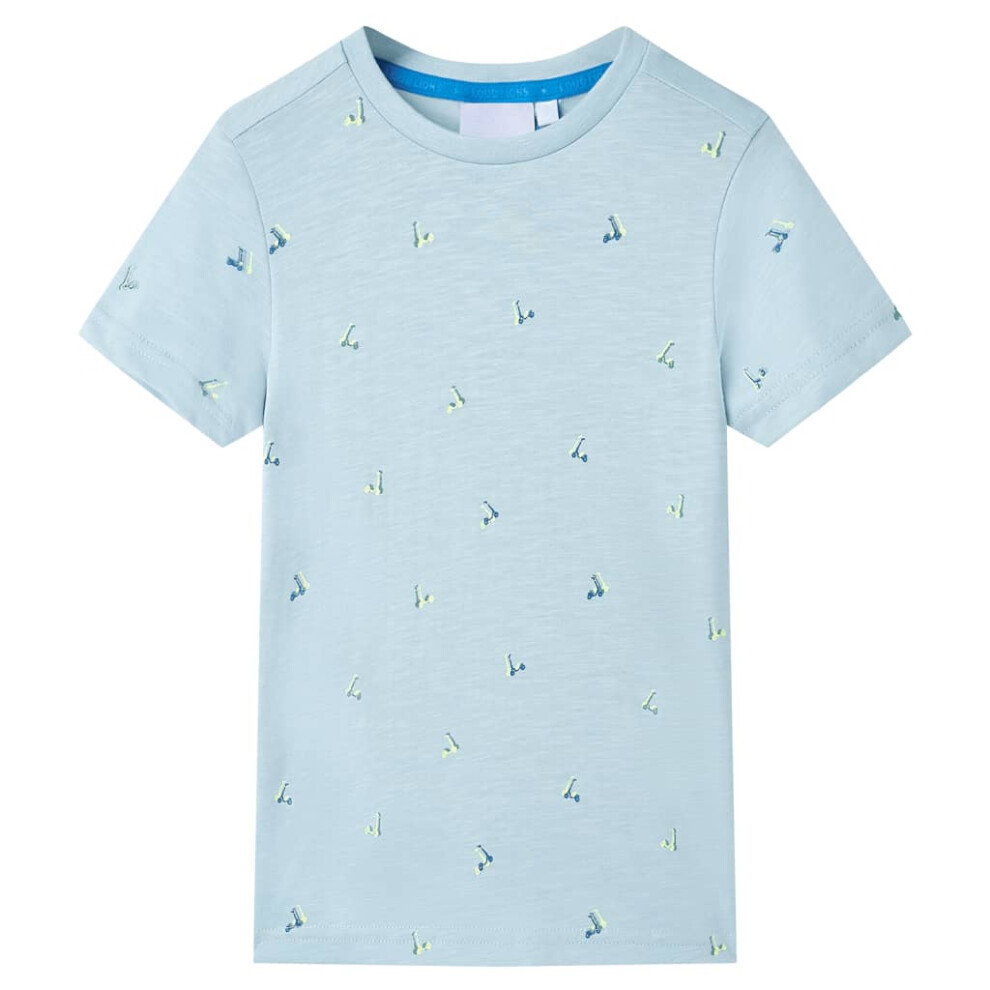 (light blue, 104 (3-4y)) Kids' T-shirt Short Sleeves Toddler Children's School Shirt Kids' Top Tee