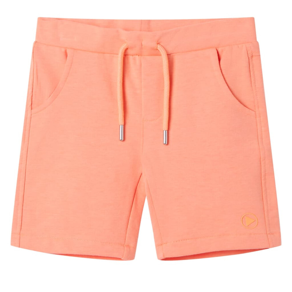 (116 (5-6y)) Kids' Shorts with Drawstring Pants Kids Elasticated Waist Shorts Neon Orange