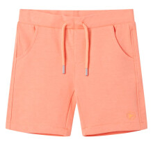 (128 (7-8y)) Kids' Shorts with Drawstring Pants Kids Elasticated Waist Shorts Neon Orange