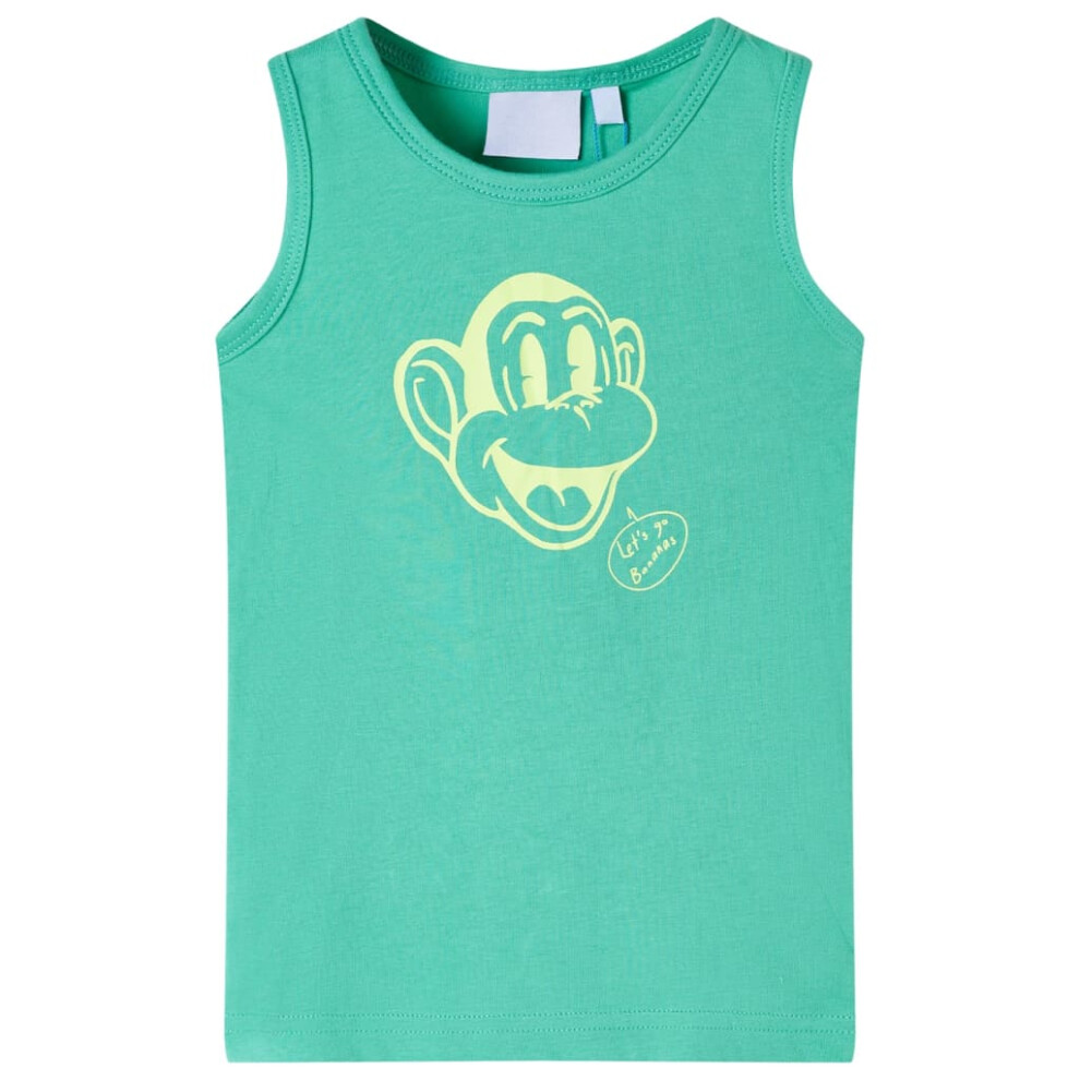 Vidaxl (, 128 (7-8Y)) Kids' Tank Top Sleeveless Children's Camisole Undershirt Vest Kids' Clothes Green