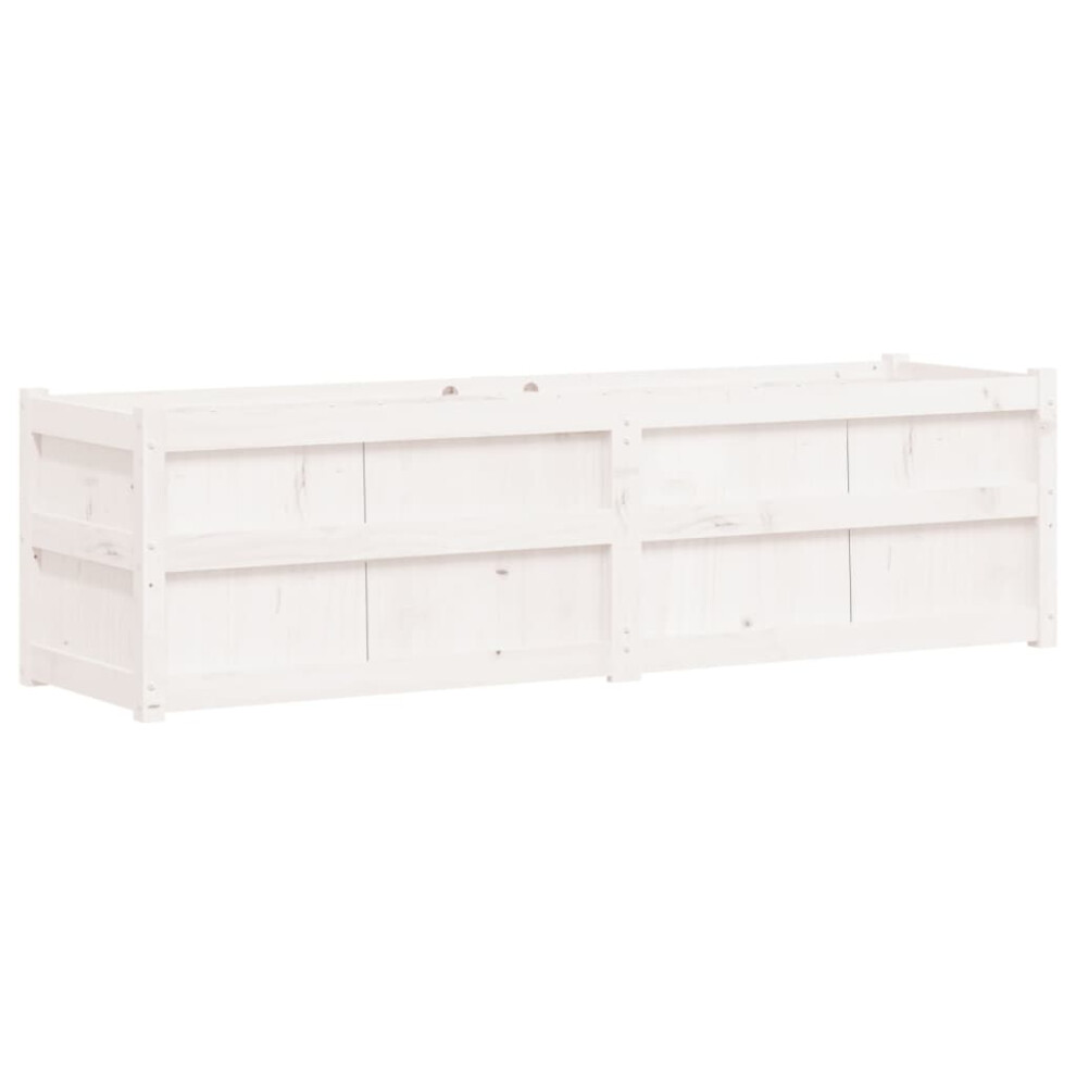 Vidaxl (White Pine) Garden Planter Outdoor Flower Pot Patio Planter Pot Solid Wood Pine