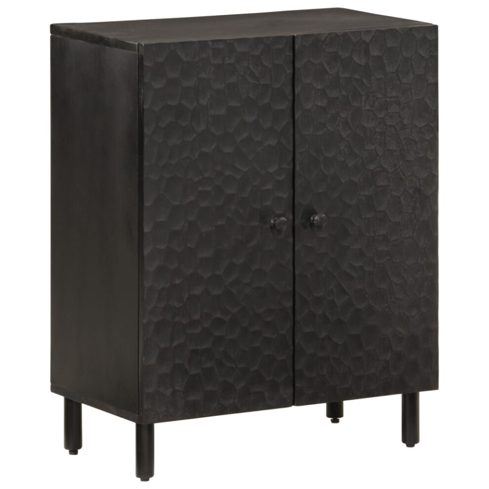 (black) vidaXL Side Cabinet Storage Cabinet Cupboard Sideboard Highboard Solid Wood