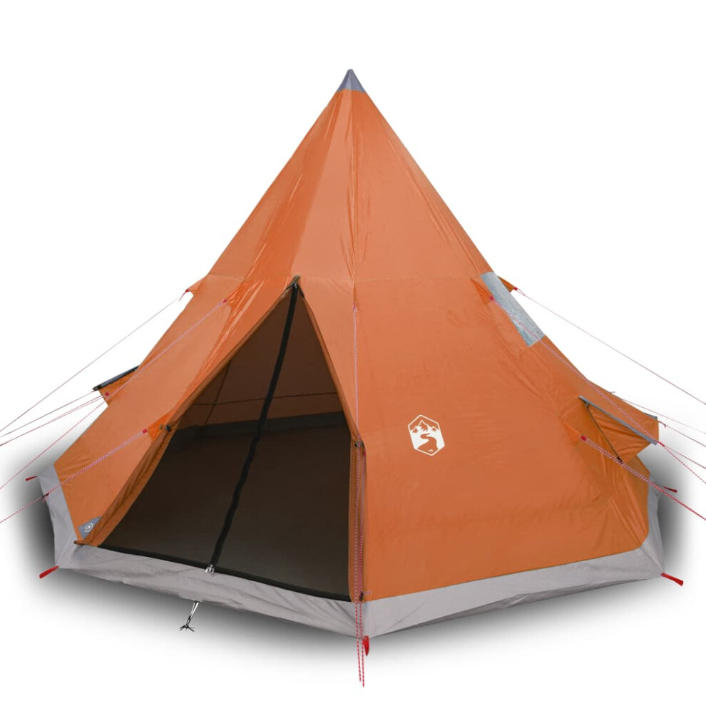 (orange) vidaXL Camping Tent 4 Persons Outdoor Hiking Portable Dome Tent 185T Taffeta