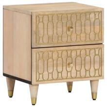 (2 pcs) vidaXL Bedside Cabinets Bedroom Nightstand Side Table 2 pcs Solid Wood Mango