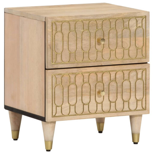 VidaXL (2 pcs) vidaXL Bedside Cabinets Bedroom Nightstand Side Table 2 pcs Solid Wood Mango