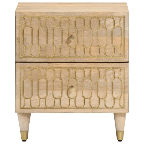 VidaXL (2 pcs) vidaXL Bedside Cabinets Bedroom Nightstand Side Table 2 pcs Solid Wood Mango 2