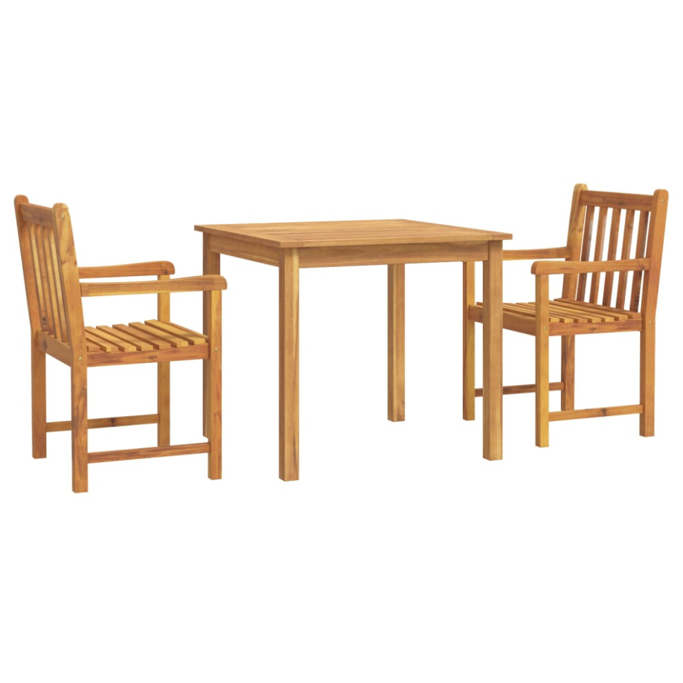 (85 cm table length/ 3 piece) vidaXL Garden Dining Set Wooden Outdoor Table and Chair Set Solid Wood Teak