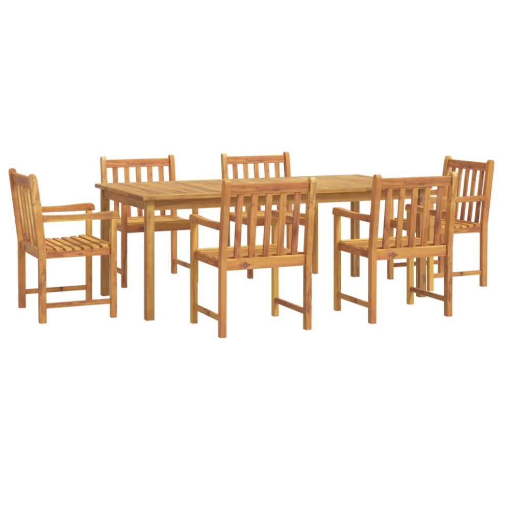 (200 cm table length/ 7 piece) vidaXL Garden Dining Set Wooden Outdoor Table and Chair Set Solid Wood Teak