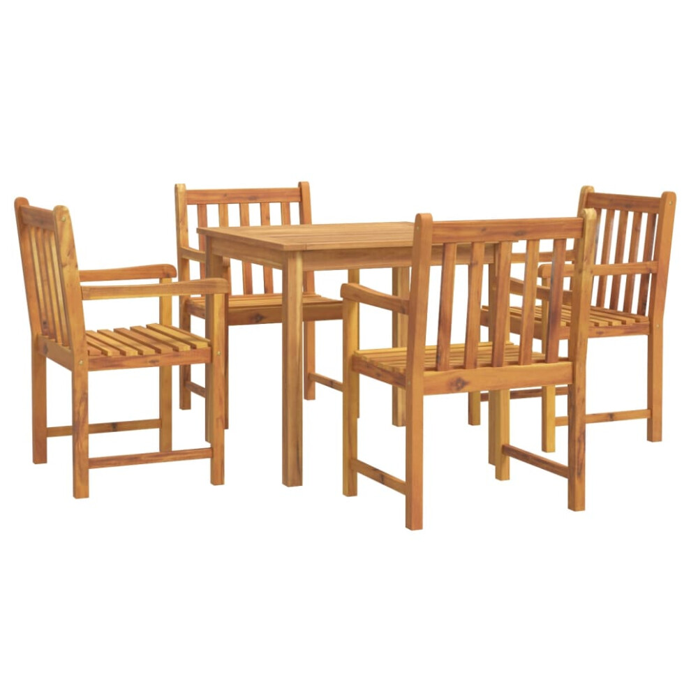 (85 cm table length/ 5 piece) vidaXL Garden Dining Set Wooden Outdoor Table and Chair Set Solid Wood Teak