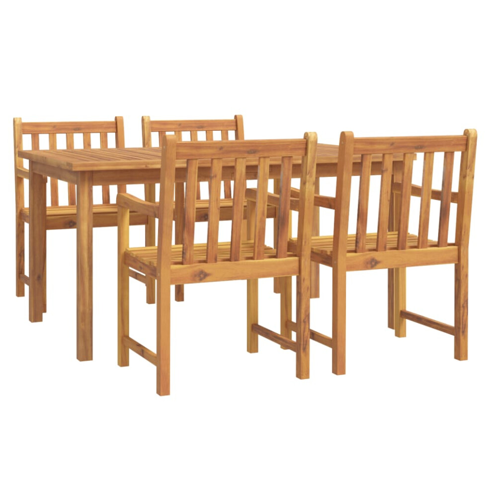 (150 Cm Table length/ 5 piece) vidaXL Garden Dining Set Wooden Outdoor Table And Chair Set Solid Wood Teak