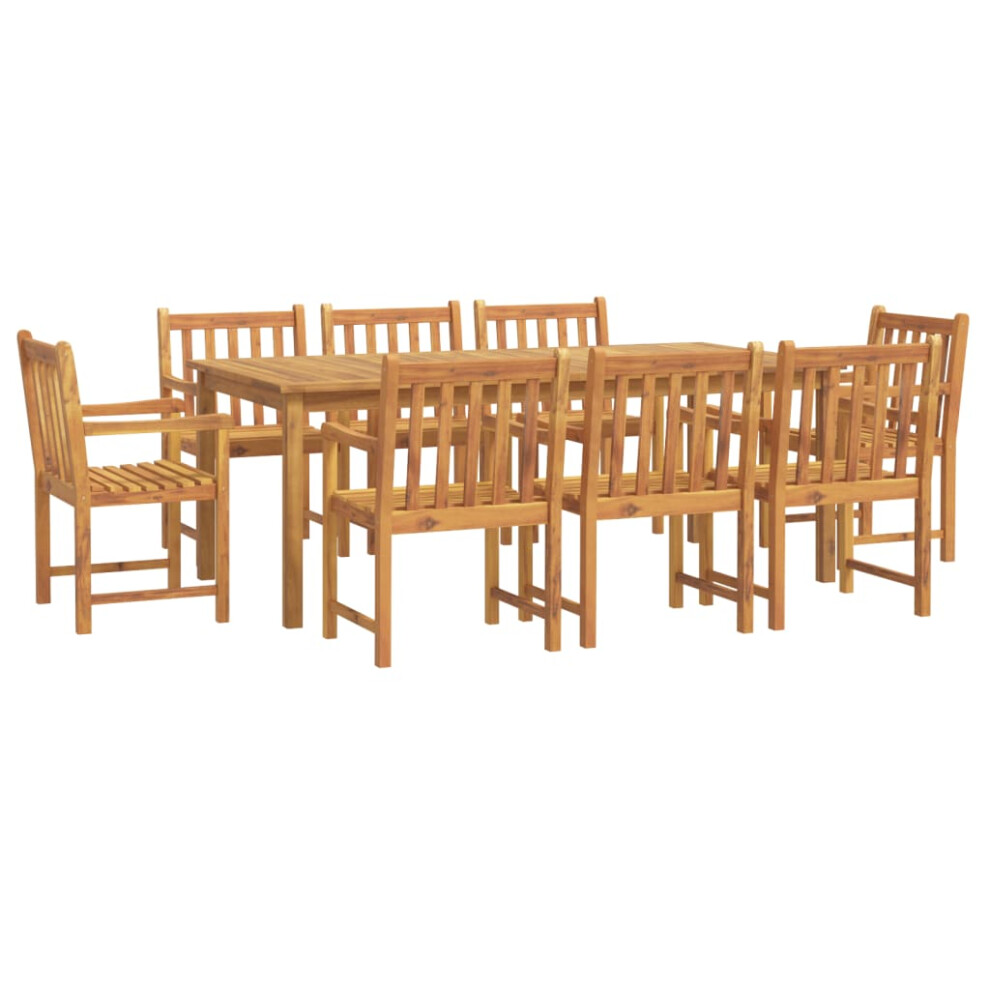 (200 cm table length/ 9 piece) vidaXL Garden Dining Set Wooden Outdoor Table and Chair Set Solid Wood Teak