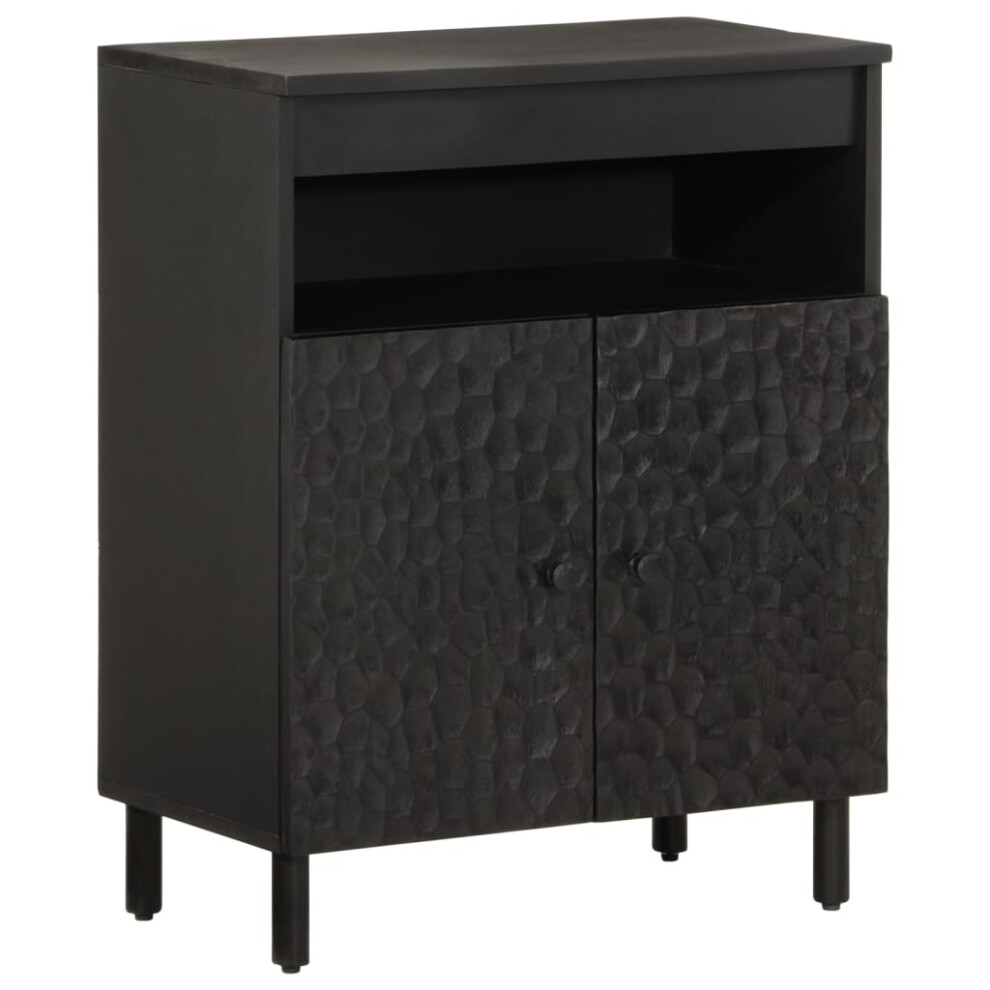 (black) vidaXL Side Cabinet Storage Cabinet Cupboard Sideboard Highboard Solid Wood