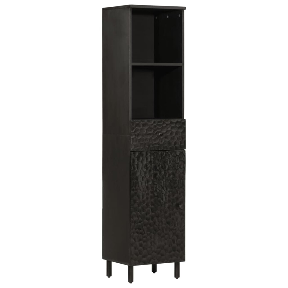 (black) vidaXL Bathroom Cabinet Vanity Unit Storage Unit Cupboard Solid Wood Acacia