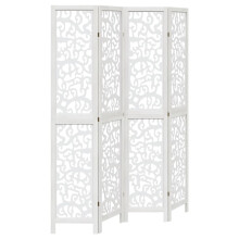 (40 x 200 cm/ 4 piece) vidaXL Room Divider Privacy Screen Room Partition White Solid Wood Paulownia