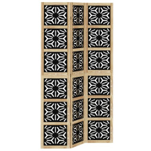 (40 x 200 cm/ 3 piece) vidaXL Room Divider Panel Privacy Screen Brown & Black Solid Wood Paulownia