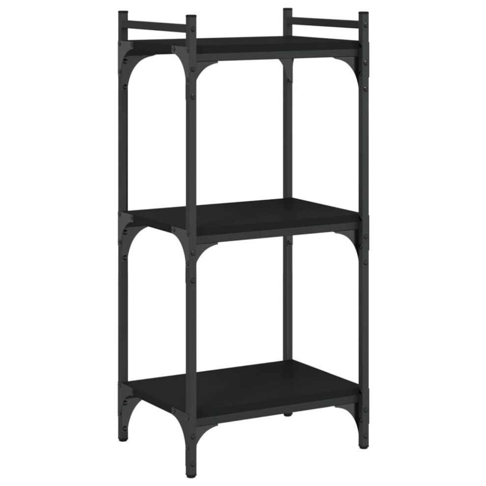 (black) vidaXL Bookcase Bookshelf Storage Cabinet Rack Book Shelf Engineered Wood