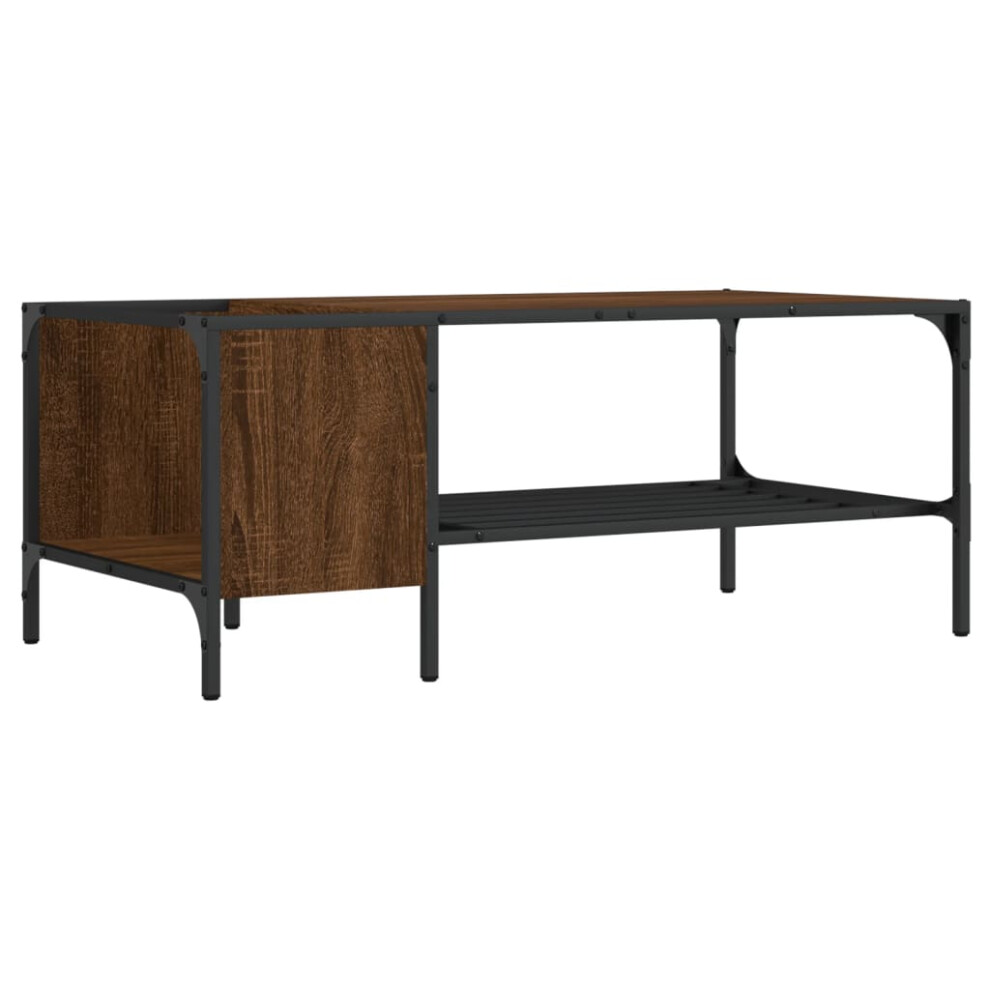 (brown oak) vidaXL Coffee Table with Rack Hallway End Table Sofa Table Engineered Wood