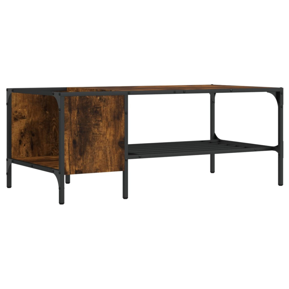 (smoked oak) vidaXL Coffee Table with Rack Hallway End Table Sofa Table Engineered Wood