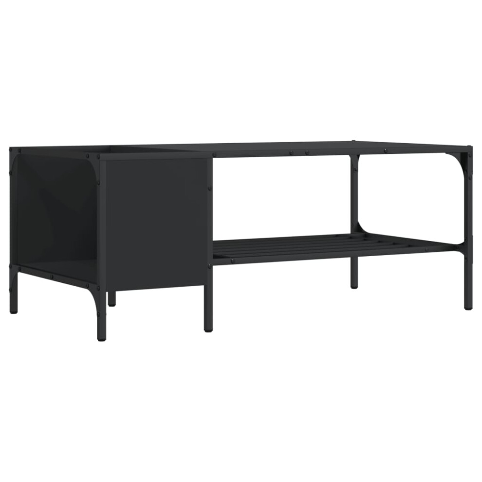 (black) vidaXL Coffee Table with Rack Hallway End Table Sofa Table Engineered Wood