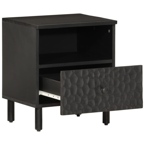 VidaXL (black, 2 pcs/solid mango wood) vidaXL Bedside Cabinets Nightstand Bed Cabinet Side Table End Table Solid Wood 2