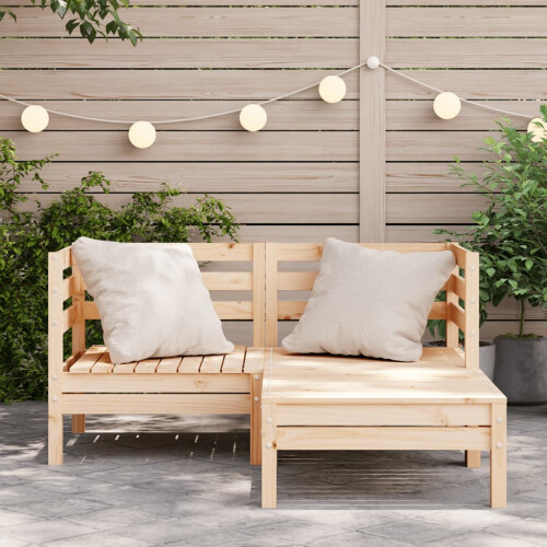 VidaXL vidaXL Gartensofa 2-Sitzer mit Hocker Massivholz Kiefer 2